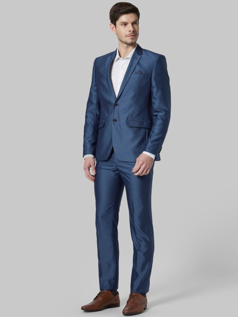 

Park Avenue Men Blue Solid Super Slim-Fit Single-Breasted Two-Piece Formal Suit