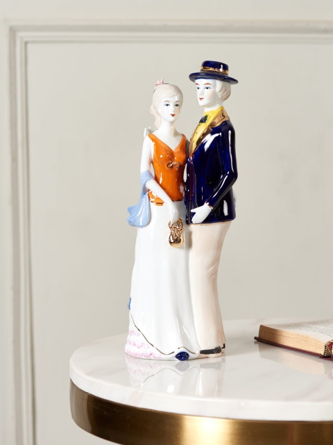 

THEDECORKART White & Blue Victorian Lady Fine Porcelain Figurine Showpiece