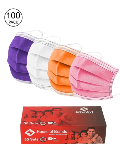

Swiss Design Multicoloured Pack Of 100 3-Ply Anti Polluction Ultrasonic Outdoor Mask, Multi