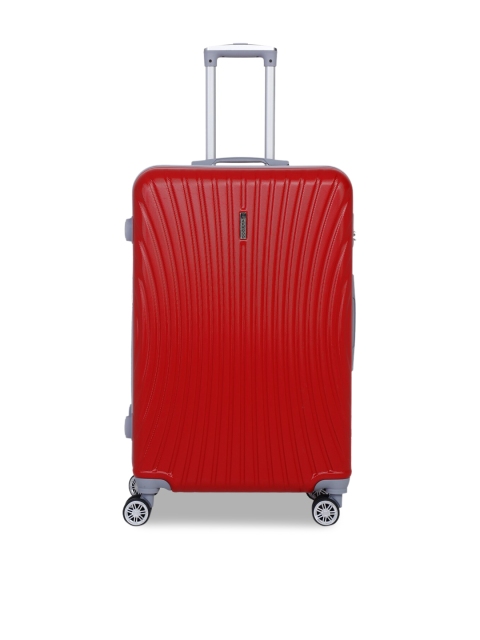 

Teakwood Leathers Unisex Red Textured Hard-Sided Medium Trolley Suitcase