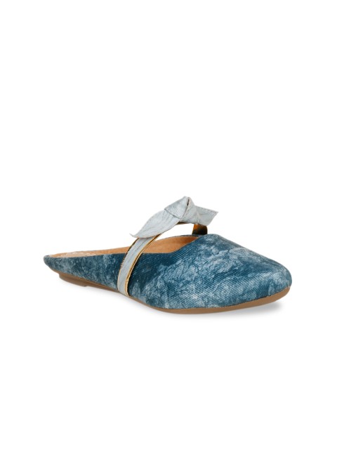 

Denill Women Blue Printed Mules Flats