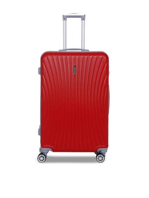 

Teakwood Leathers Red Textured Hard-Sided Cabin Trolley Suitcase