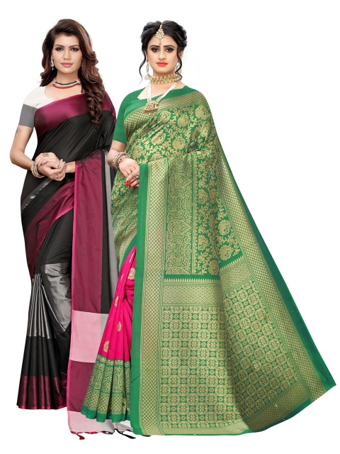 

KALINI Multi Pack of 2 Ethnic Motifs Printed Art Silk Saree
