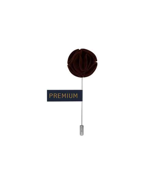 

PELUCHE Brown & Silver-Toned Velvet Floral Brooch Lapel Pin