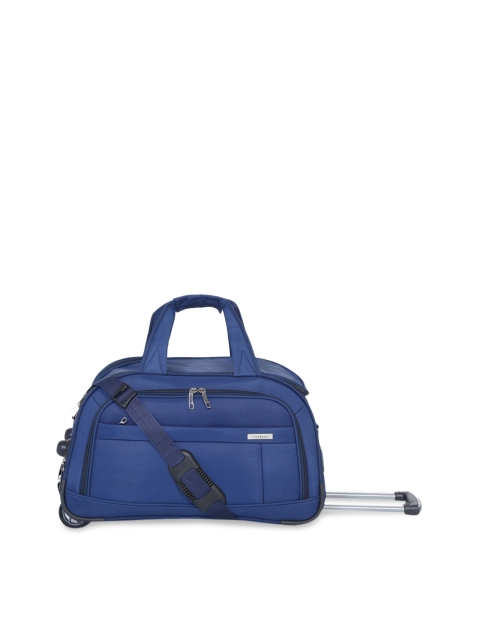

Teakwood Leathers Blue Solid Soft-Sided Cabin Duffel Trolley Bag
