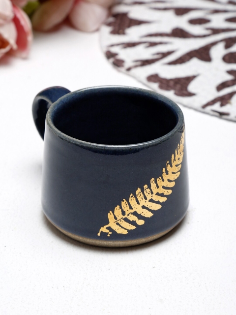 

Fabindia Blue & Gold-Toned Floral Printed Ceramic Glossy Cup
