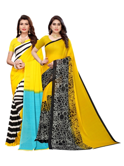 

KALINI Multi Pack of 2 Printed Georgette Saree