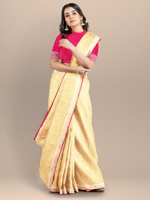 

BharatSthali Cream Pure Cotton Mangalagiri Handloom Saree