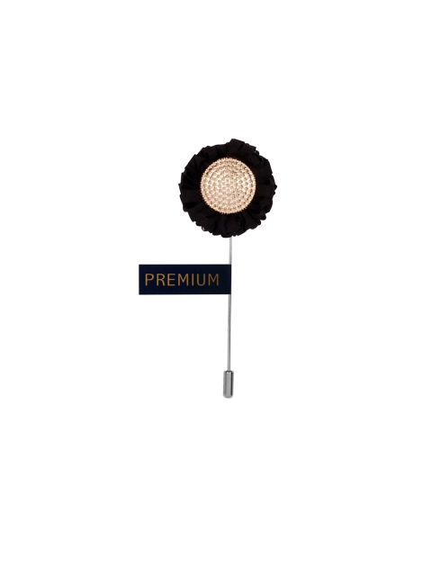 

PELUCHE Silver-Toned & Brown Statement Sunflower Brooch Lapel Pin