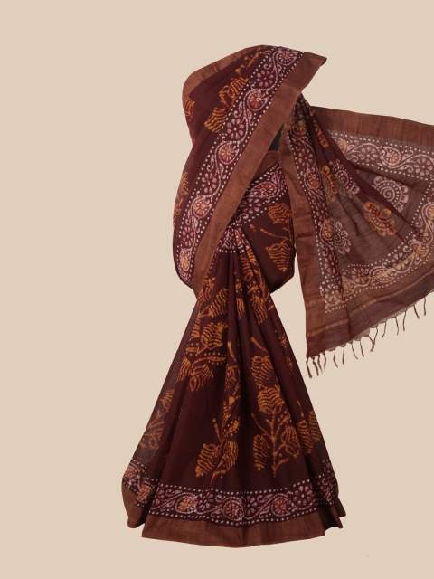 

Pothys Maroon & Orange Woven Design Jute Cotton Saree