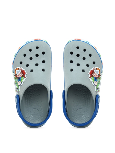 

Crocs Kids Grey & Blue Toy Story Printed Croslite Clogs