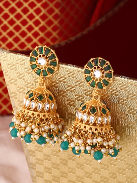 

Shoshaa Gold-Toned Dome Shaped Jhumkas Earrings