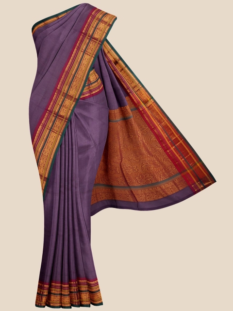 

Kalamandir Blue Zari Silk Blend Venkatgiri Saree