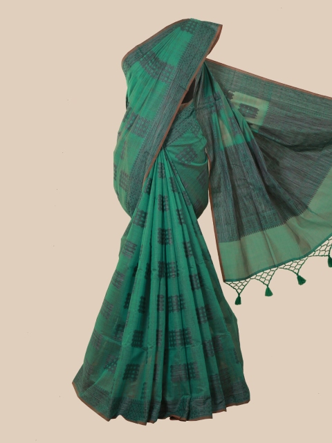 

Pothys Green & Black Woven Design Saree