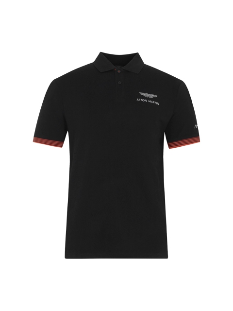 

HACKETT LONDON Men Black Polo Collar T-shirt