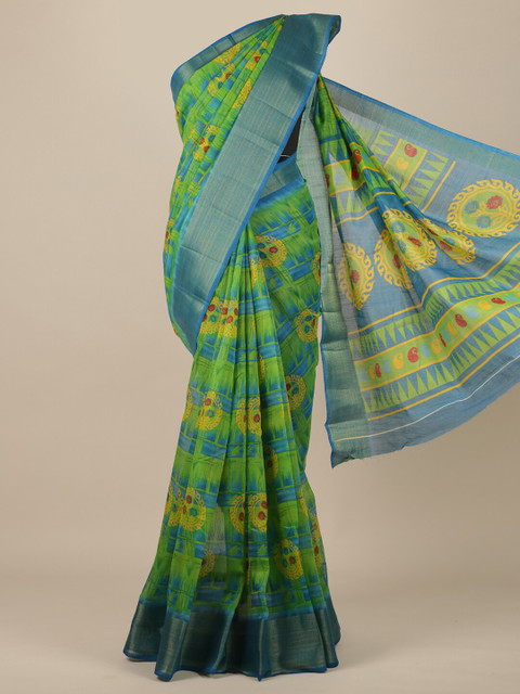 

Pothys Green Floral Printed Saree