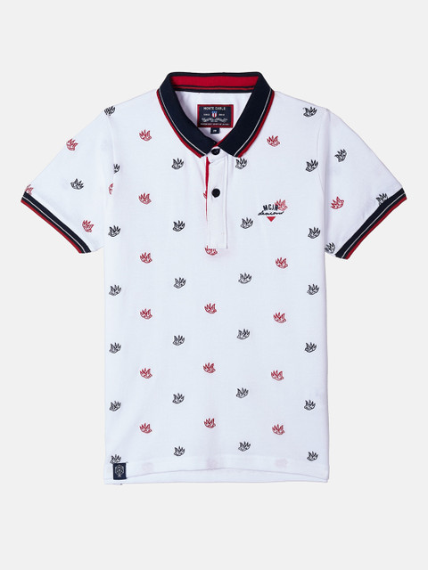

Monte Carlo Boys White Polo Collar T-shirt