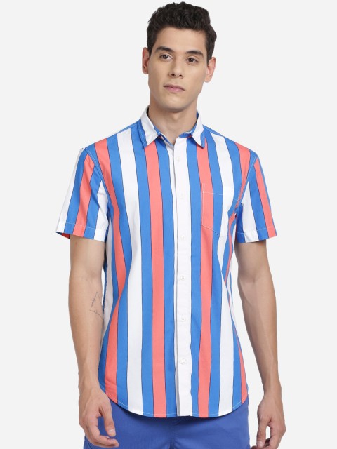 

Breakbounce Men Multicoloured Slim Fit Striped Casual Shirt, Multi