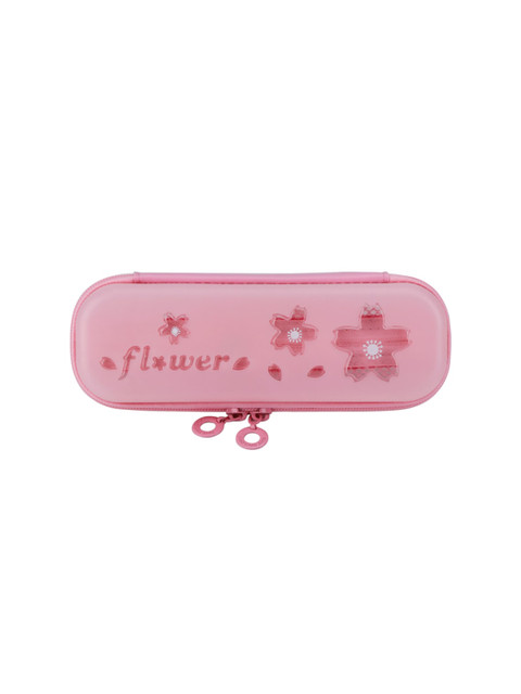 

QIPS Kids Pink Floral Printed High Quality Plastic Pencil Case