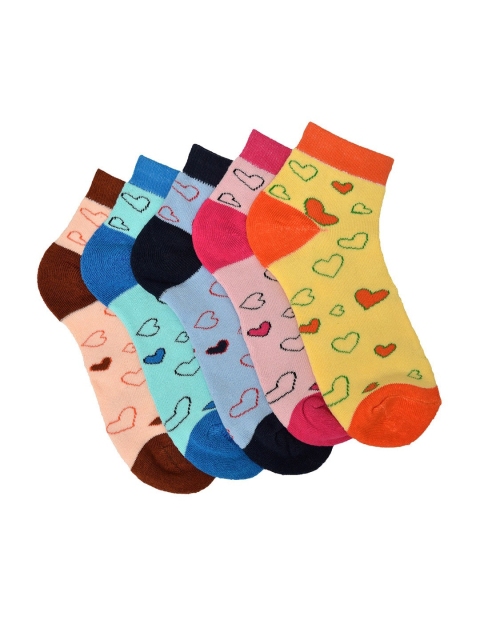 

MARC Women Pack Of 5 Assorted Cotton Ankle-Length Socks