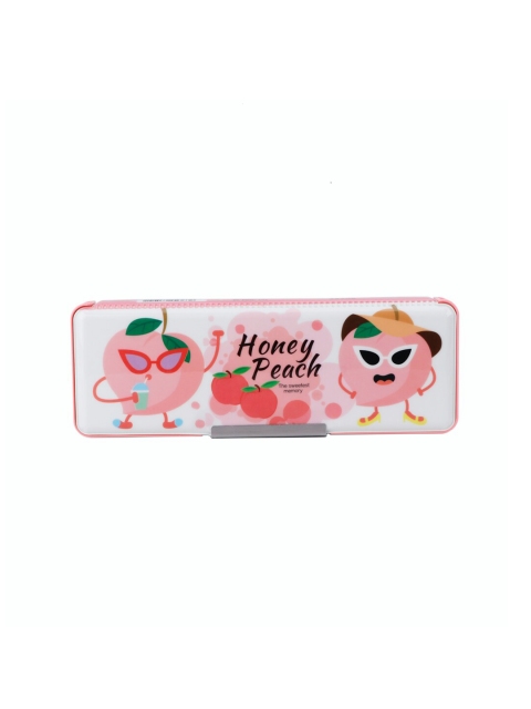 

QIPS Girls Pink & White Printed Magnetic Pencil Box
