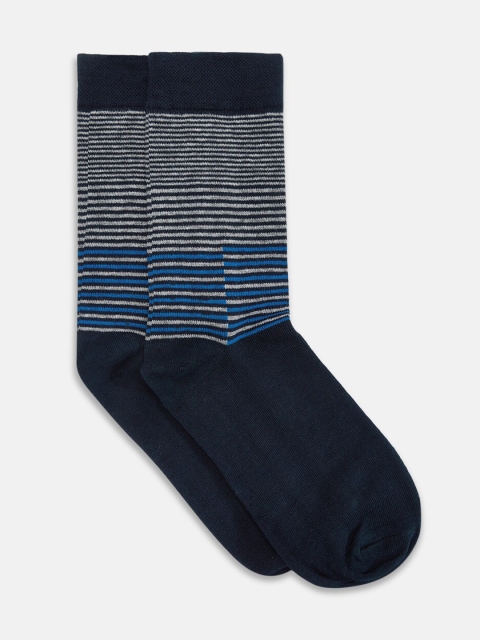 

RICHARD PARKER by Pantaloons Men Navy Blue & White Striped Ankle-Length Socks