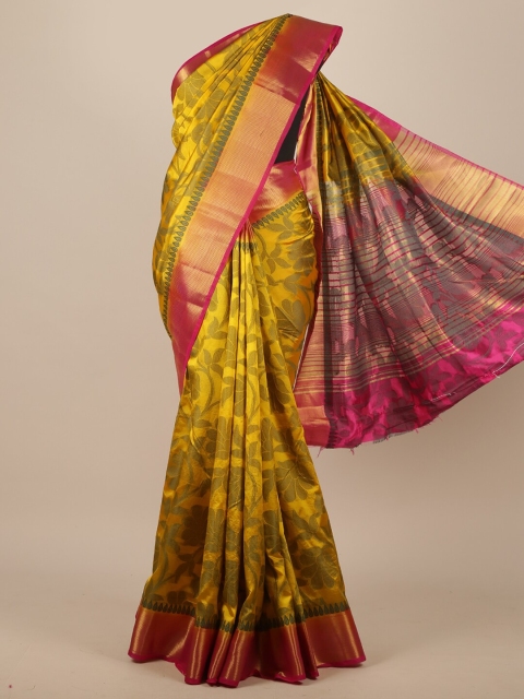 

Pothys Yellow Woven Design Jute Silk Saree