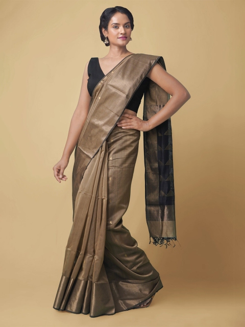 

Unnati Silks Brown Silk Cotton Maheshwari Saree