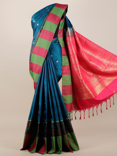 

Pothys Blue & Green Woven Design Zari Art Silk Saree
