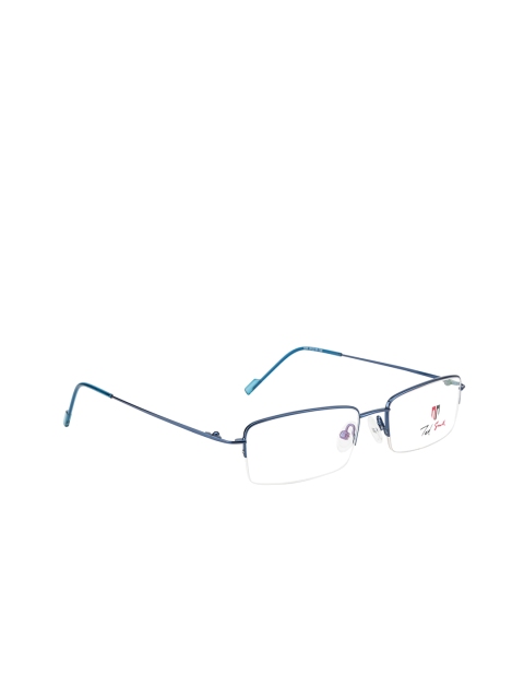 

Ted Smith Unisex Blue & Transparent Half Rim Rectangle Frames