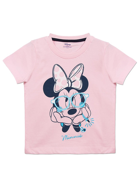 

Disney Girls Pink NA Printed Raw Edge T-shirt NA
