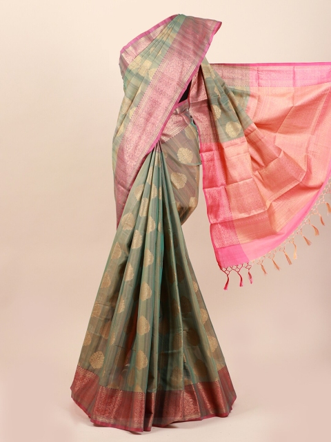 

Pothys Green & Pink Ethnic Motifs Saree