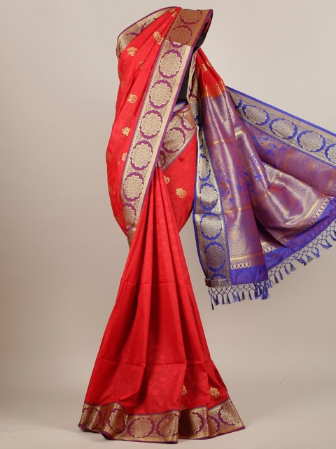 

Pothys Red & Purple Woven Design Art Silk Saree