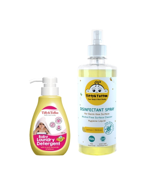 

Tiffy & Toffee White Set of 2 Non-Alcoholic Disinfectant Spray & Baby Laundry Detergent