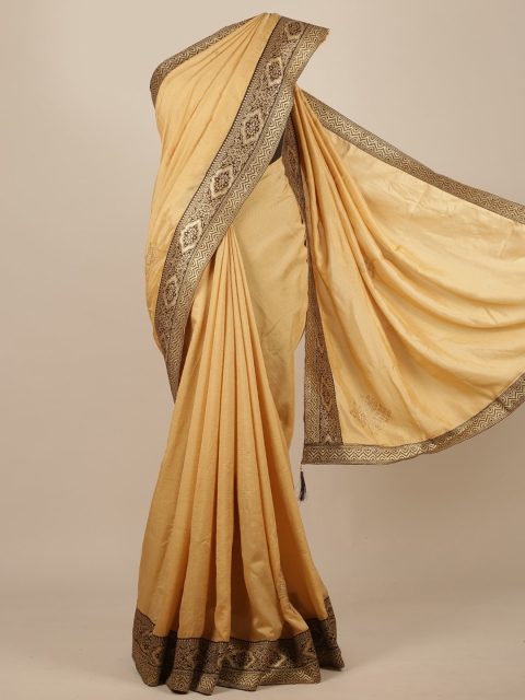 

Pothys Cream & Gold-Toned Jute Silk Saree