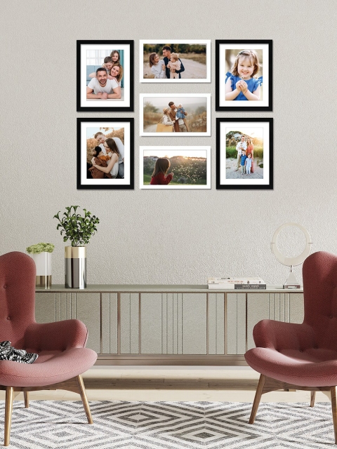 

RANDOM Set Of 7 Black Solid Individual Wall Photo Frames