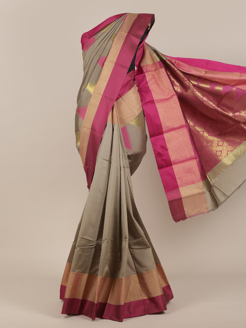 

Pothys Grey & Pink Zari Art Silk Saree