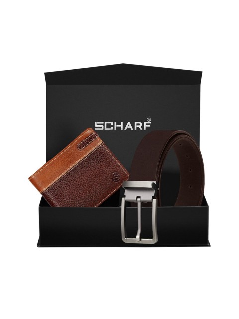 

SCHARF Men Brown Solid Leather Accessory Gift Set