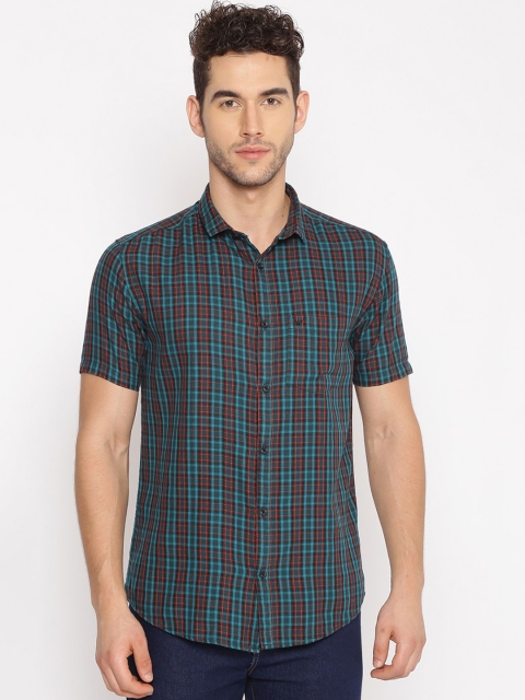 

SHOWOFF Men Green Tartan Checks Comfort Slim Fit Casual Shirt