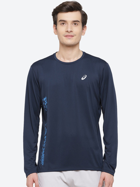 

ASICS Run LS Men Blue Applique T-shirt