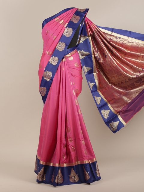 

Pothys Pink & Gold Woven Design Art Silk Saree