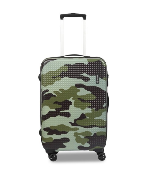 

NOVEX Olive-Green Camouflage Cabin Hard-Sided Trolley Suitcases, Gold