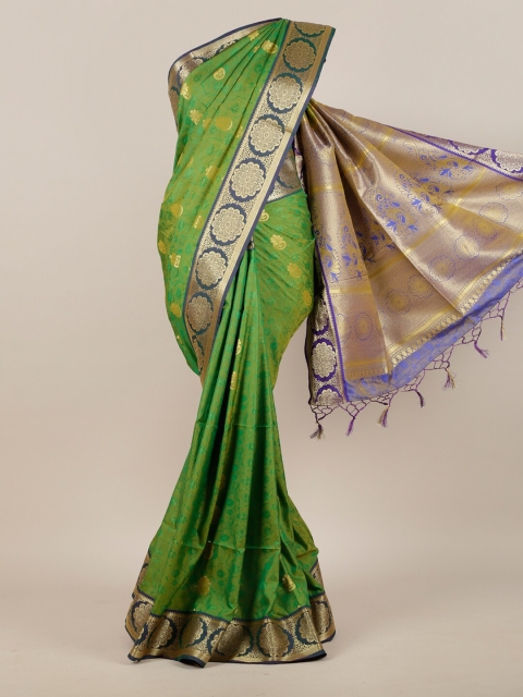 

Pothys Green & Purple Woven Design Art Silk Saree
