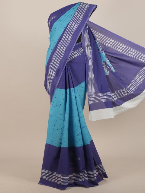 

Pothys Blue & White Jaipur Cotton Saree