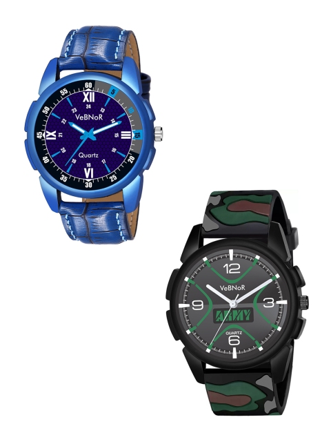 

VeBNoR Boys Blue Printed Dial & Multicoloured Straps Analogue Watch