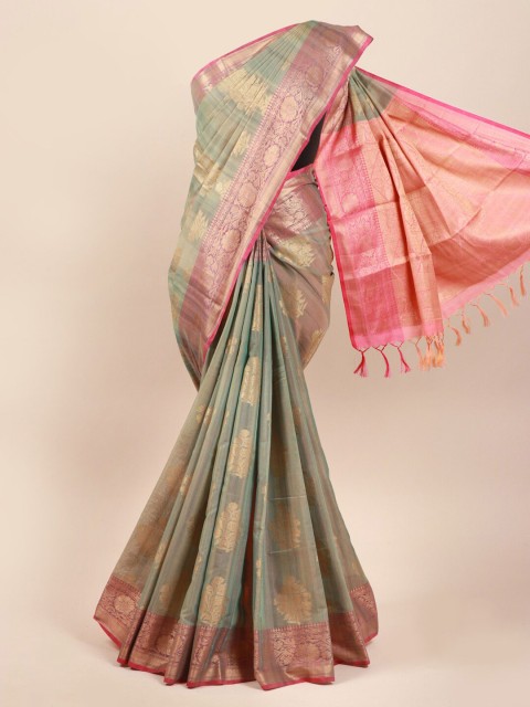 

Pothys Green & Pink Ethnic Motifs Saree