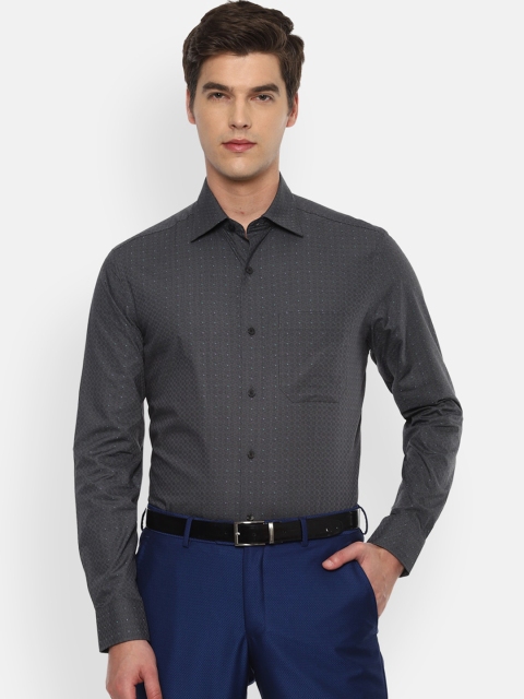 

Louis Philippe Men Grey Printed Formal Shirt