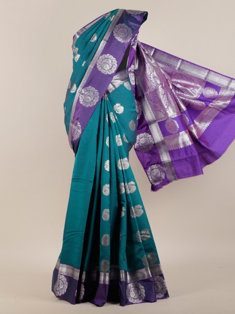 

Pothys Green & Purple Woven Design Art Silk Saree