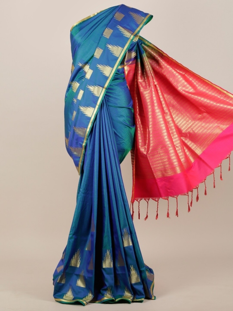 

Pothys Blue & Pink Woven Design Art Silk Saree
