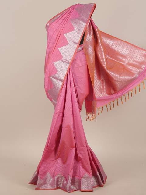 Pothys Pink & Orange Ethnic Motifs Zari Art Silk Saree
